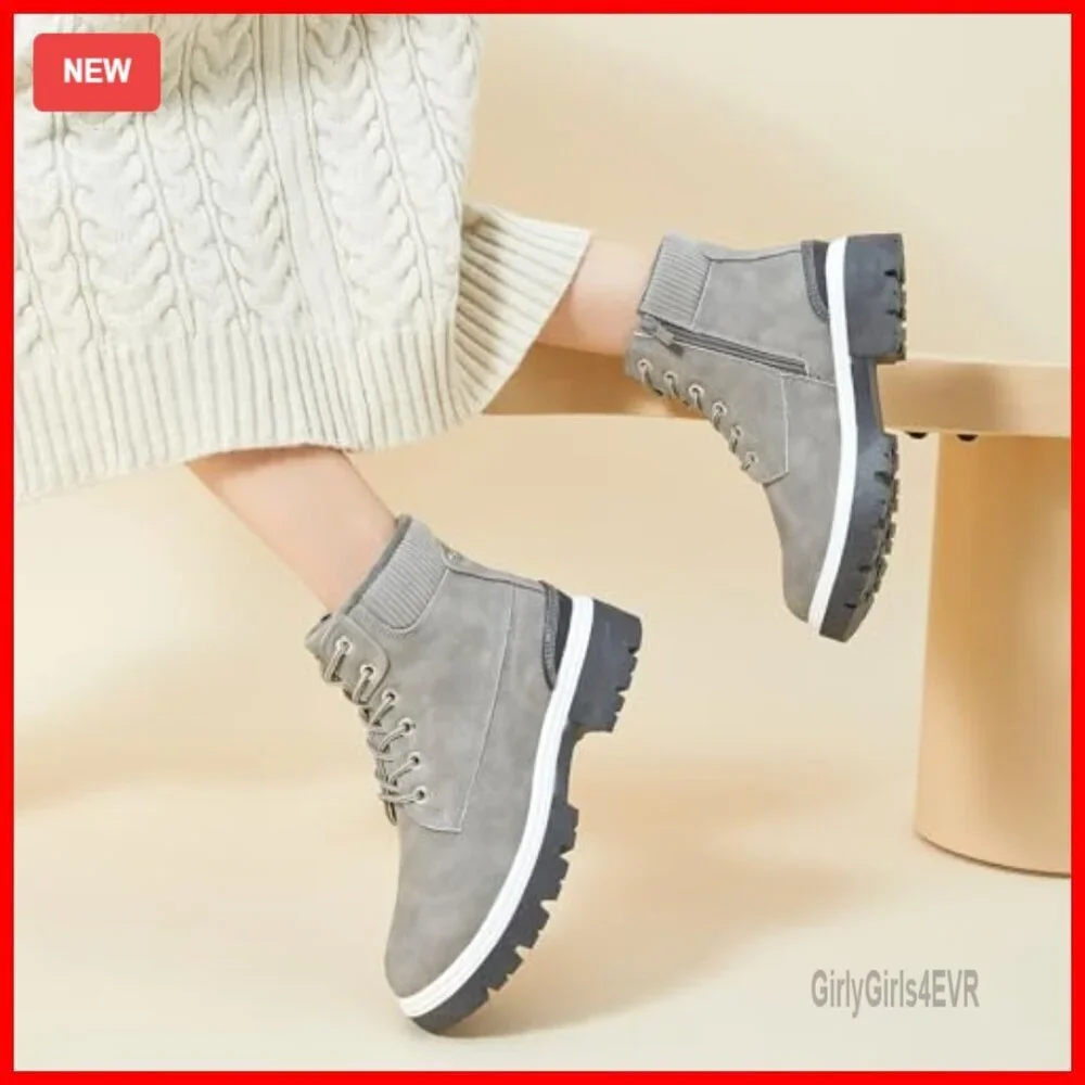 Waterproof Winter Boots Women's Ankle Combat Hiking Snow Boots